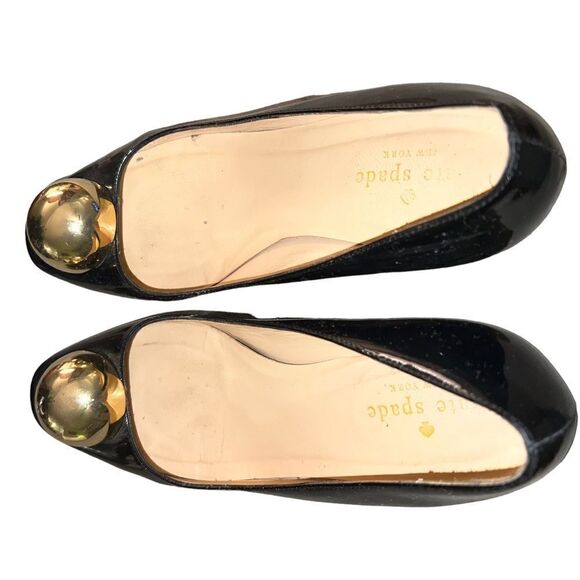 Kate Spade Gold Accent Heels Size 7 - Picture 5 of 7